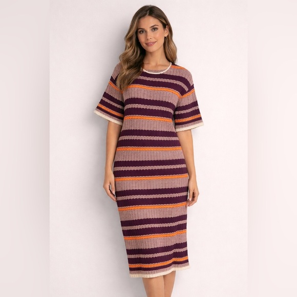 The Odells Dresses & Skirts - The Odells | Striped Sweater Knit Ophelia Midi Dress XL